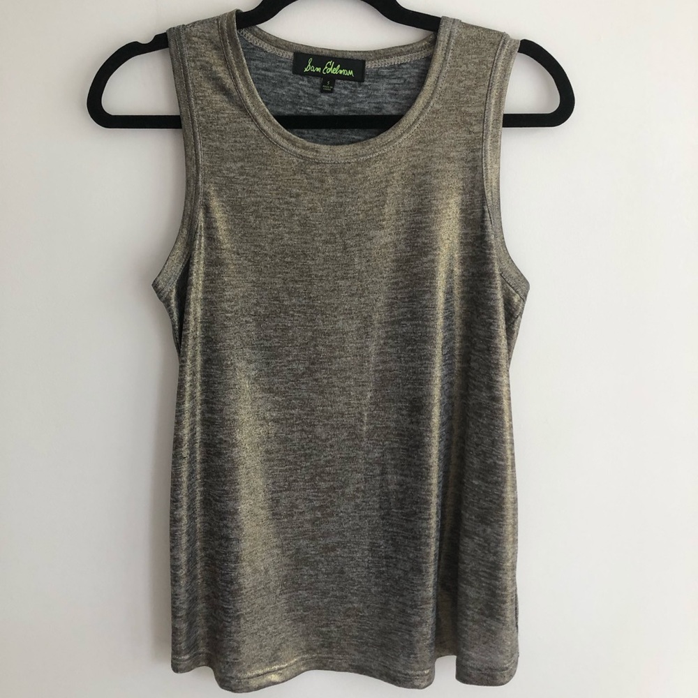 Gold shimmer open back top!